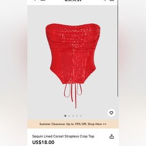 NWT sparkly red crop top super cute